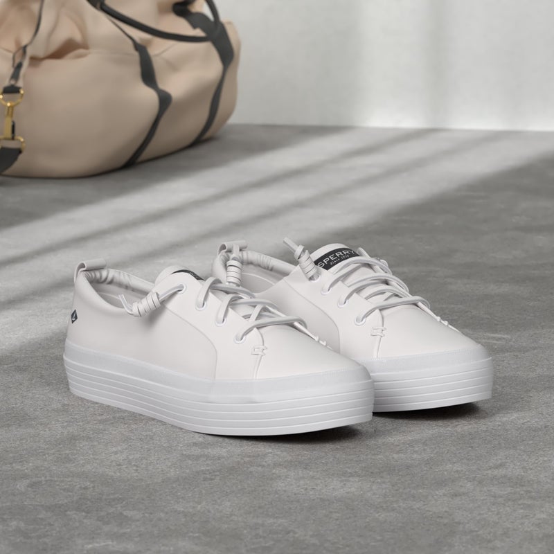 Sperry womens Crest Vibe Platform Leather Sneaker, White, 9.5 US - Image 2